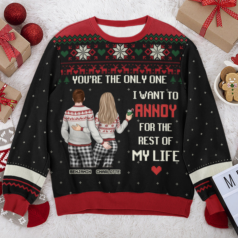 You're The Only One - Couple Personalized Custom Ugly Sweatshirt - Unisex Wool Jumper - Christmas Gift For Husband Wife, Anniversary