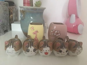 Mini Cat Ceramic Flower Pot