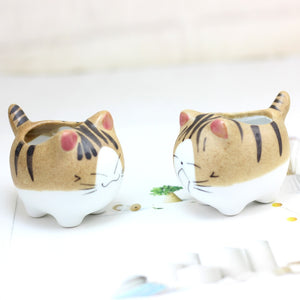 Mini Cat Ceramic Flower Pot