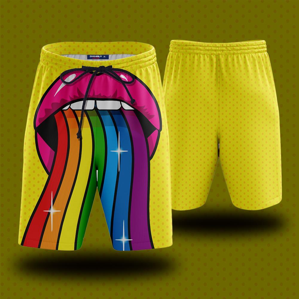 Rainbow Puke Version 1 Beach Shorts S Short