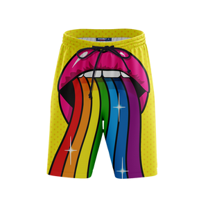 Rainbow Puke Version 1 Beach Shorts Short
