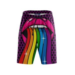 Rainbow Puke Version 2 Beach Shorts Short