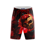 Skull In Red Beach Shorts Short