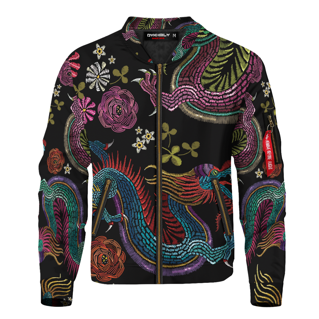 Floral Dragon Bomber Jacket