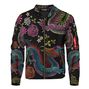 Floral Dragon Bomber Jacket