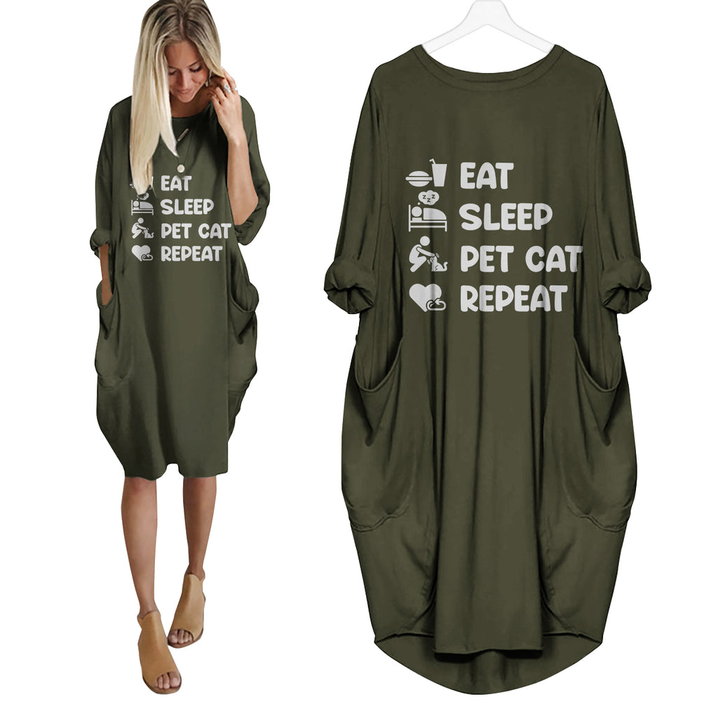 Eat Sleep Pet Cats Repeat Dress