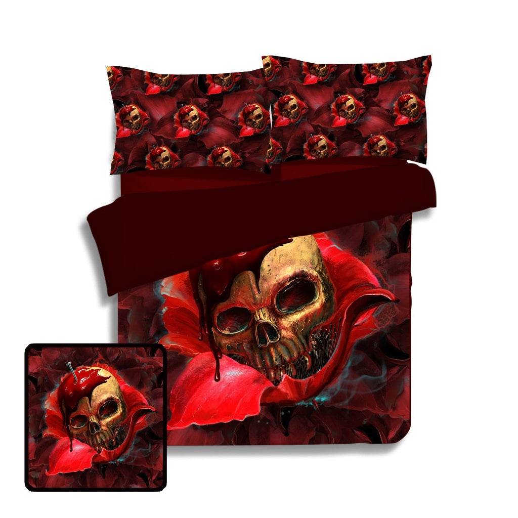 Skull In Red Bedding Set Beddings