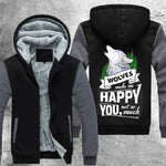 Wolves Make Me Happy You Not So Much Fleece Jacket Grey / S