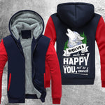 Wolves Make Me Happy You Not So Much Fleece Jacket Red / S