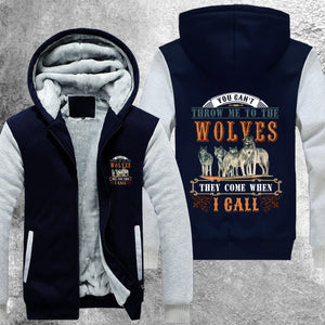You Cant Throw Me To The Wolves Fleece Jacket Blue / S