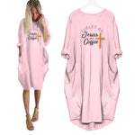 Fueled By Jesus And Coffee Dress Pink / S