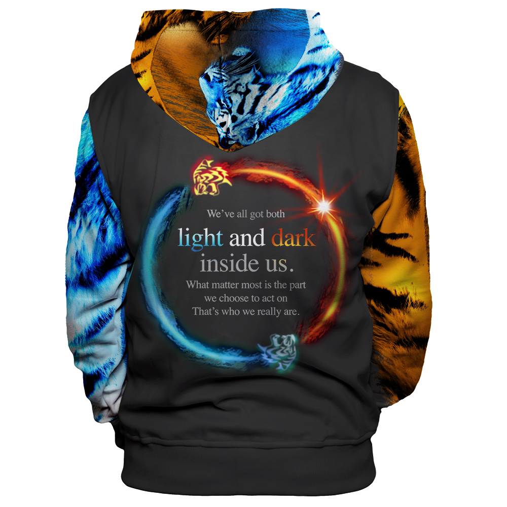 Yin Yang Fire & Ice Tiger Unisex Pullover Hoodie