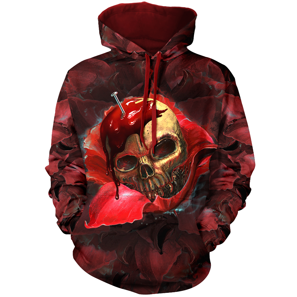 Skull In Red Unisex Pullover Hoodie