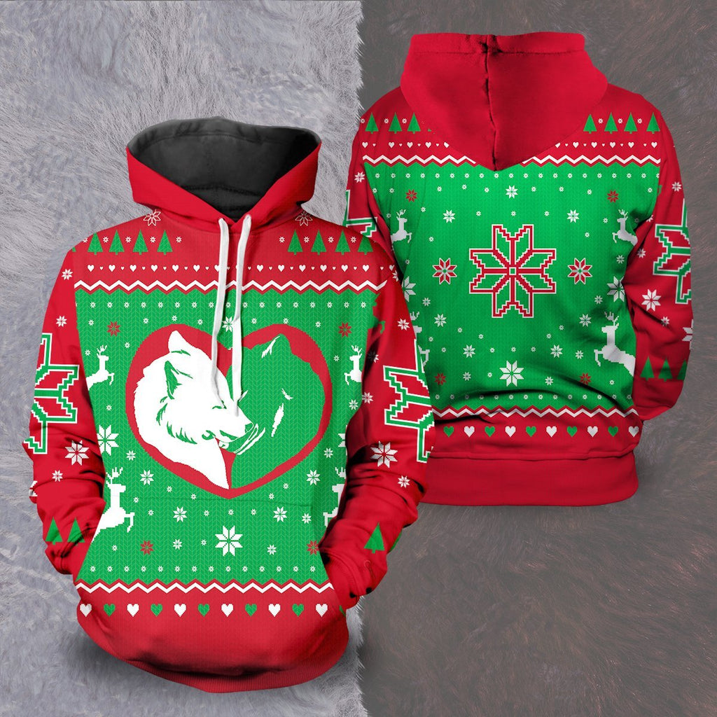 Yuletide Wolf Mates Unisex Pullover Hoodie S