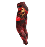 Skull In Red Unisex Tights Leggings