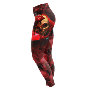 Skull In Red Unisex Tights Leggings