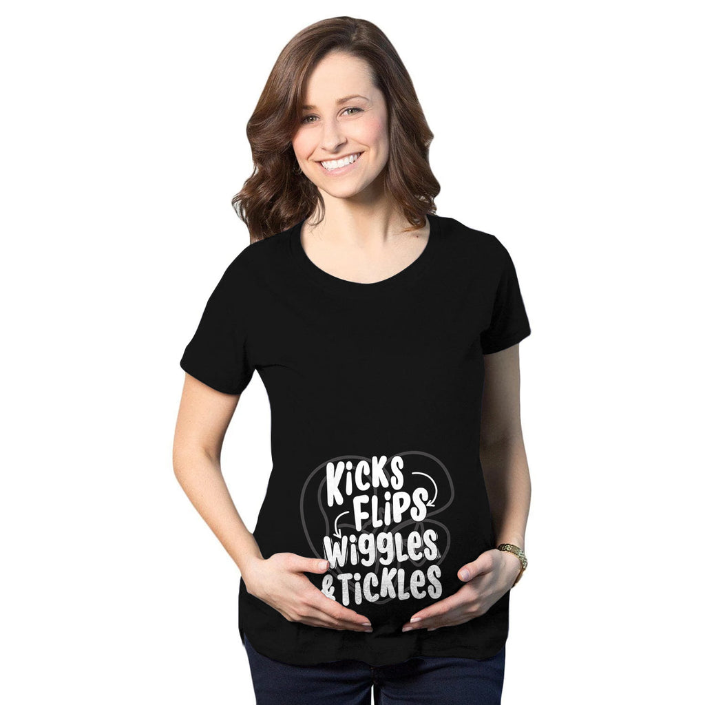 Kicks, Flips, Wiggles & Tickles Maternity T-Shirt