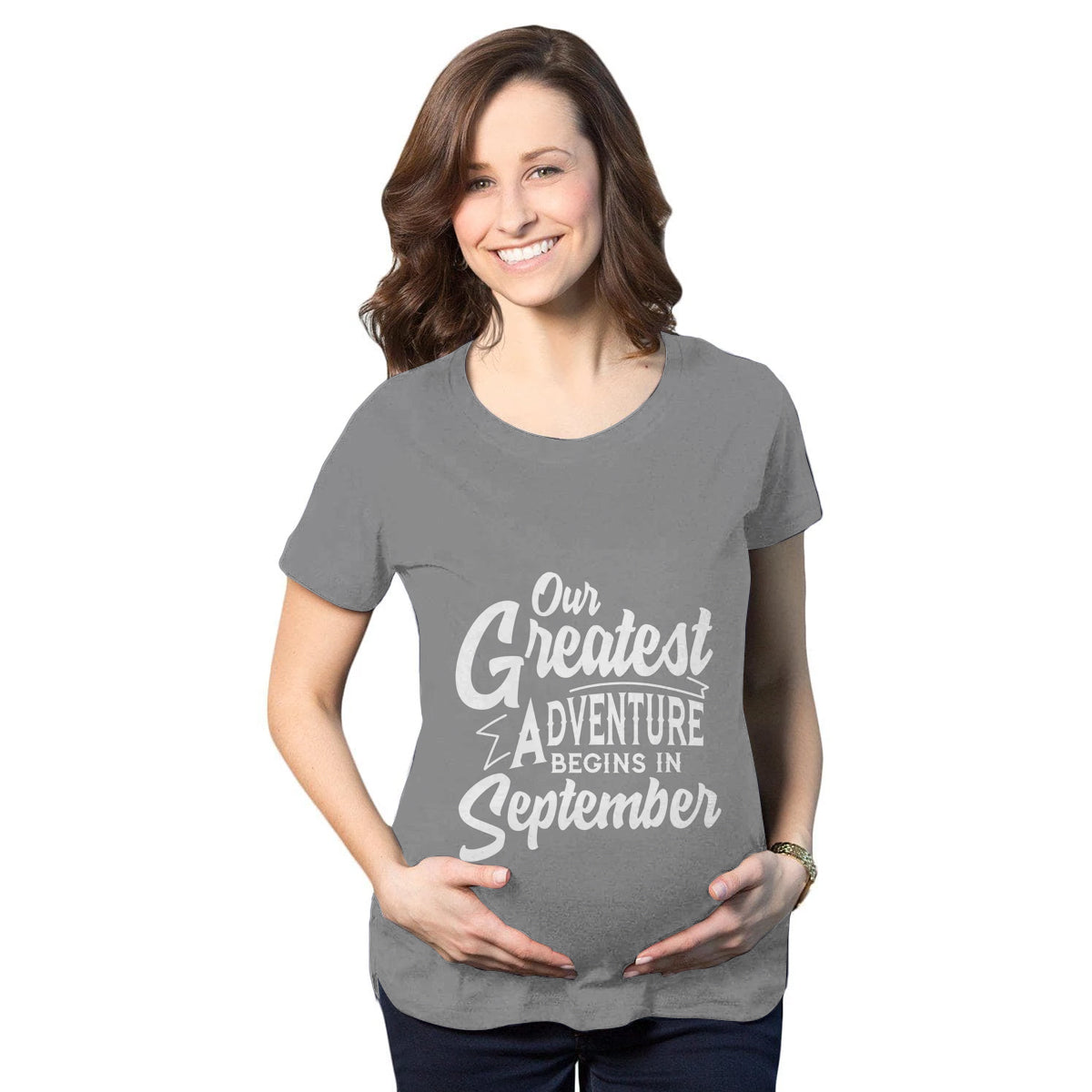 Our Greatest Adventure Begins in September Maternity T-Shirt