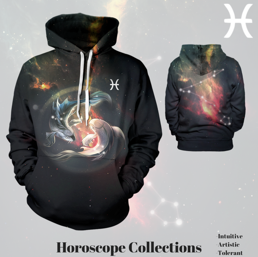 Pisces Galaxy Unisex Pullover Hoodie M
