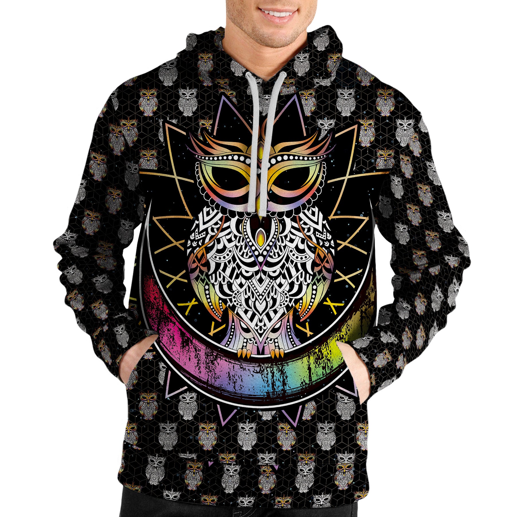 Electro Owl Unisex Pullover Hoodie