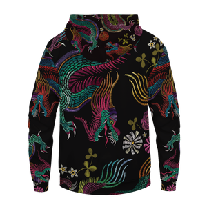 Floral Dragon Unisex Pullover Hoodie