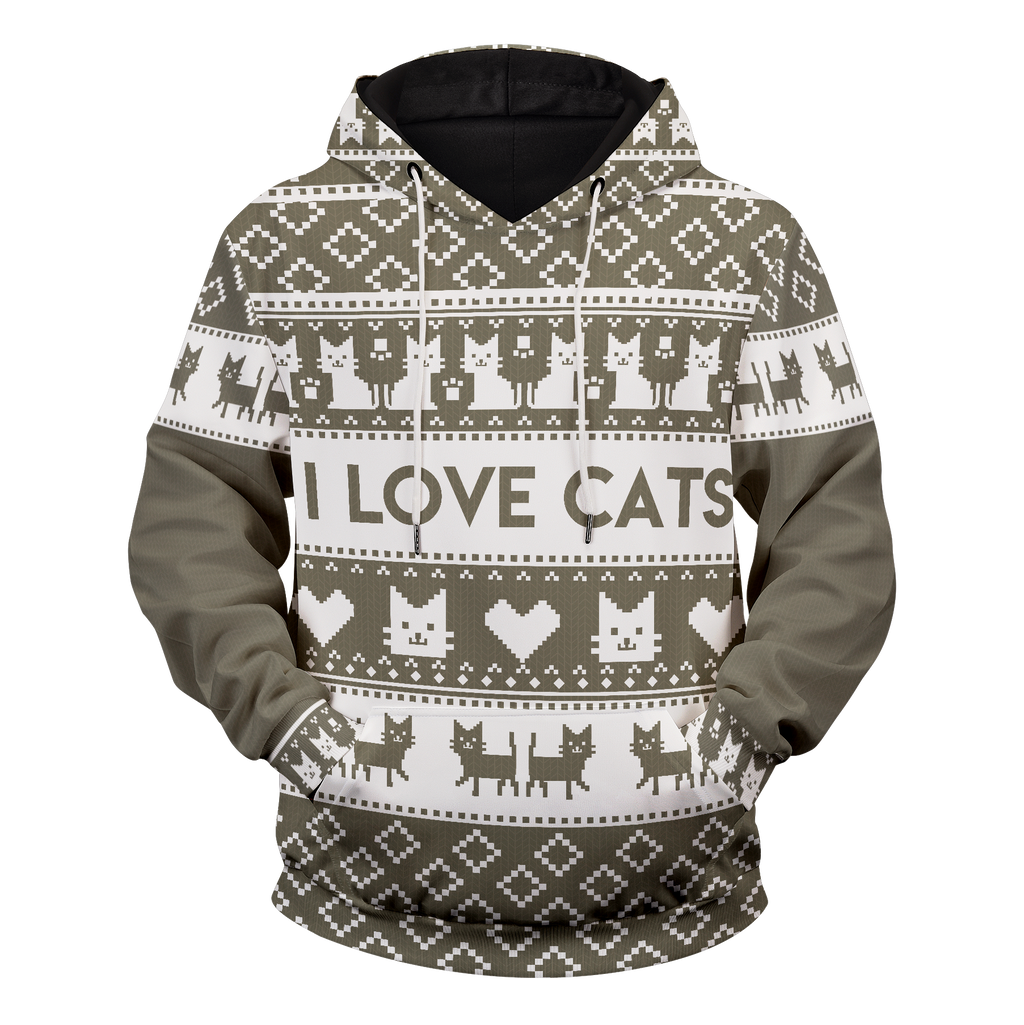 I Love Cats Unisex Pullover Hoodie