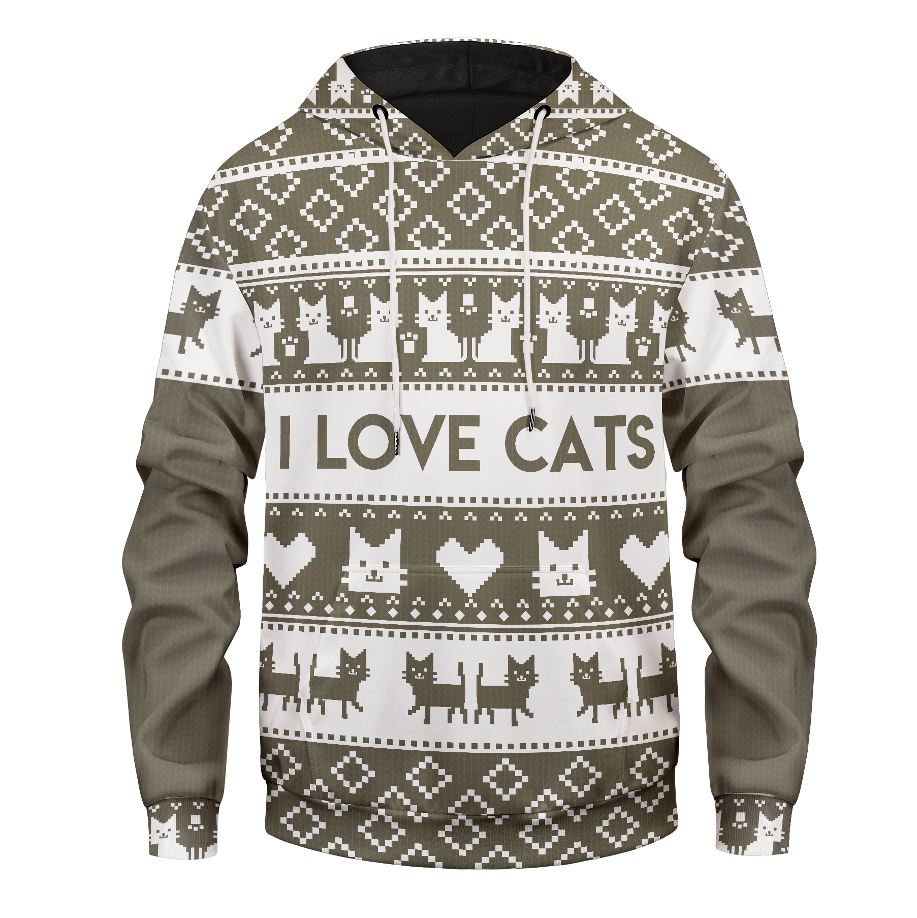 I Love Cats Unisex Pullover Hoodie