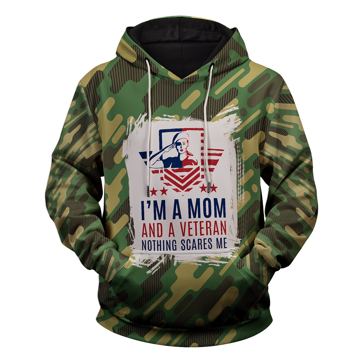 Mom and a Veteran Unisex Pullover Hoodie