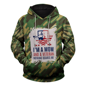 Mom and a Veteran Unisex Pullover Hoodie
