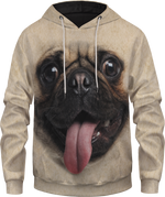 Pug Face Unisex Pullover Hoodie