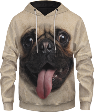 Pug Face Unisex Pullover Hoodie