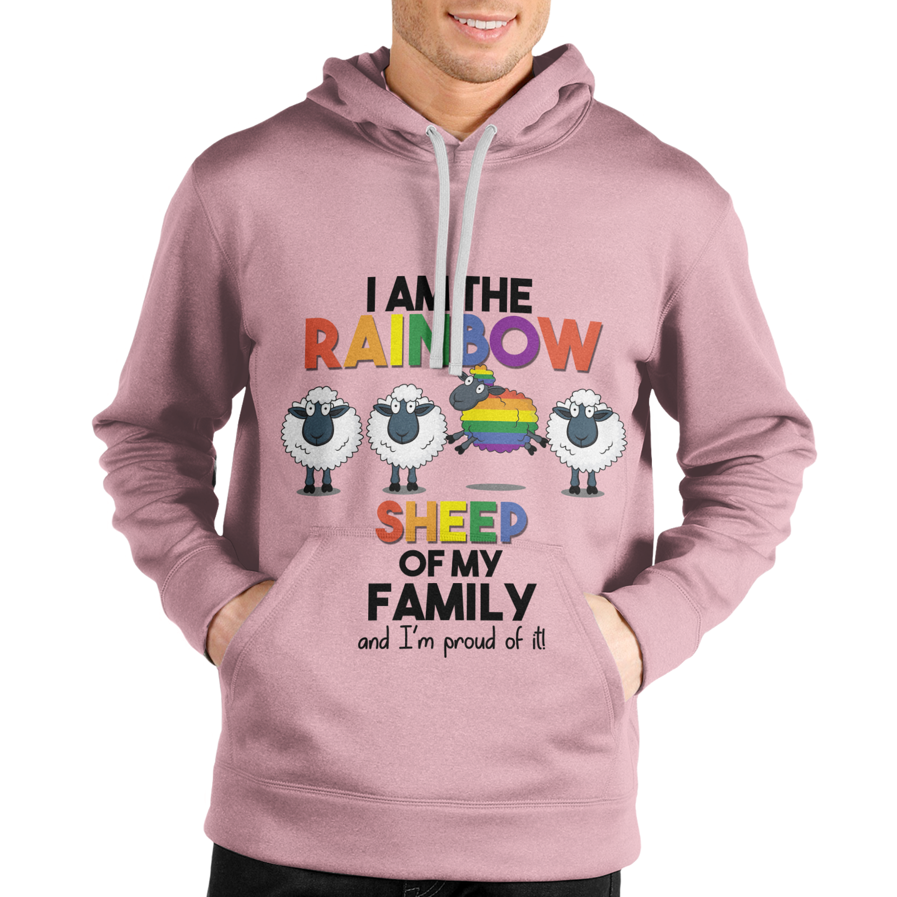Rainbow Sheep Unisex Pullover Hoodie