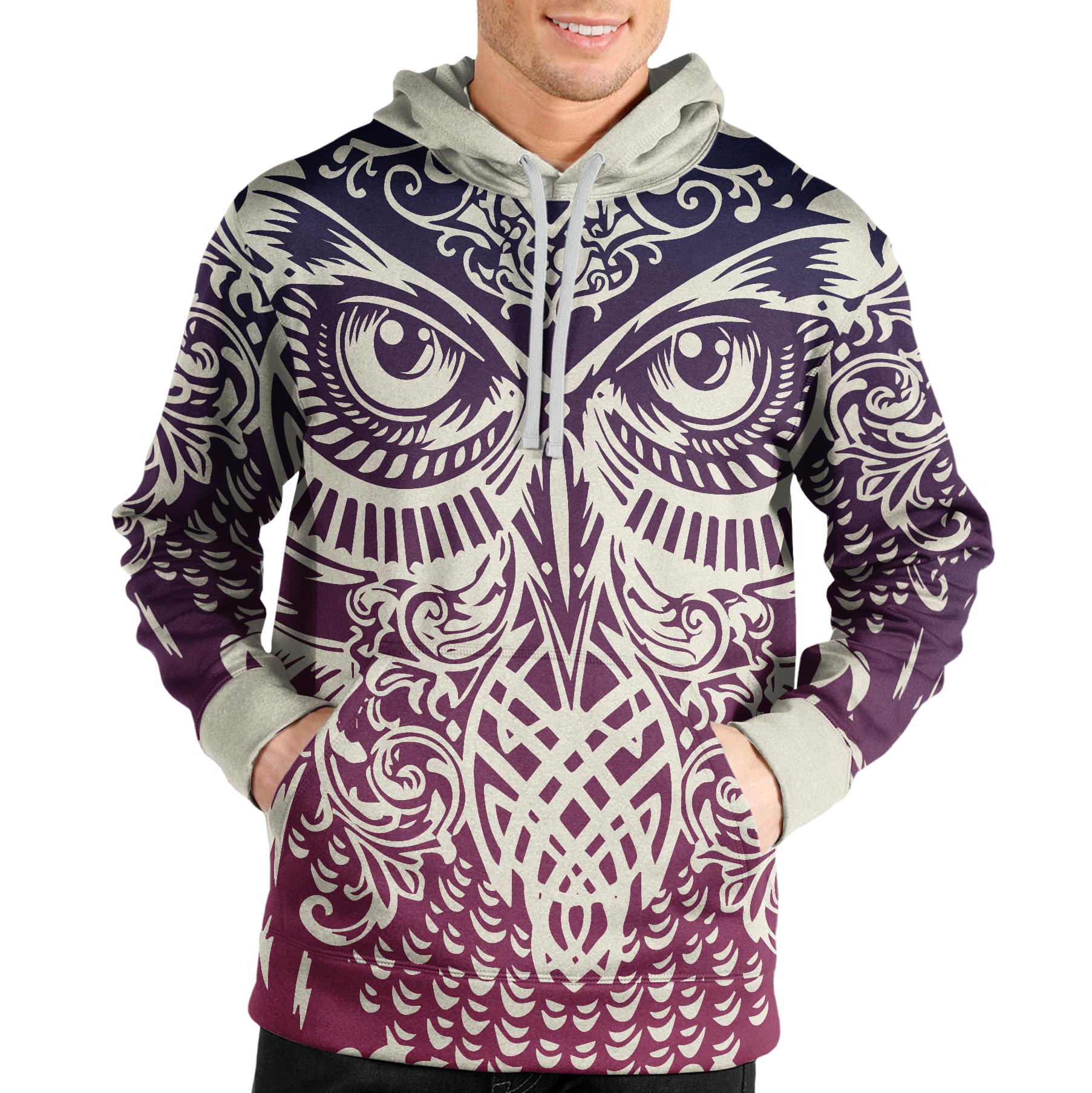 Tribal Owl Unisex Pullover Hoodie
