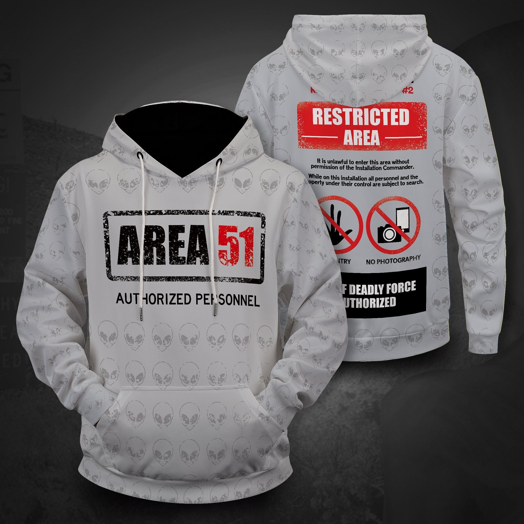 Area 51 Authorized Personnel Unisex Pullover Hoodie S