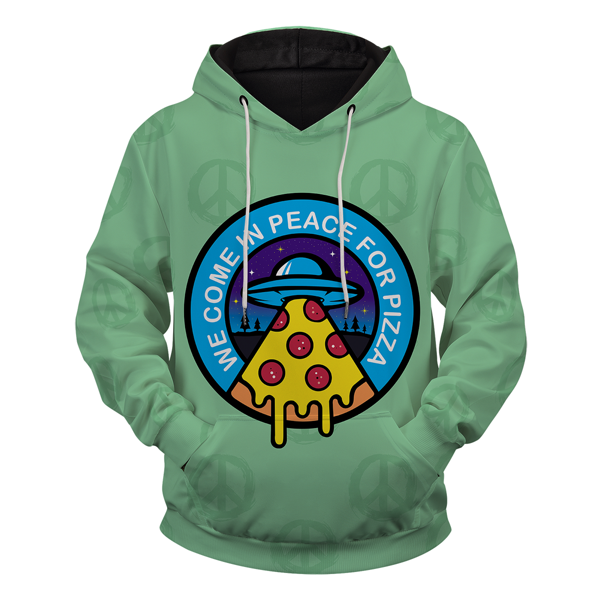 We come in peace for pizza Unisex Pullover Hoodie