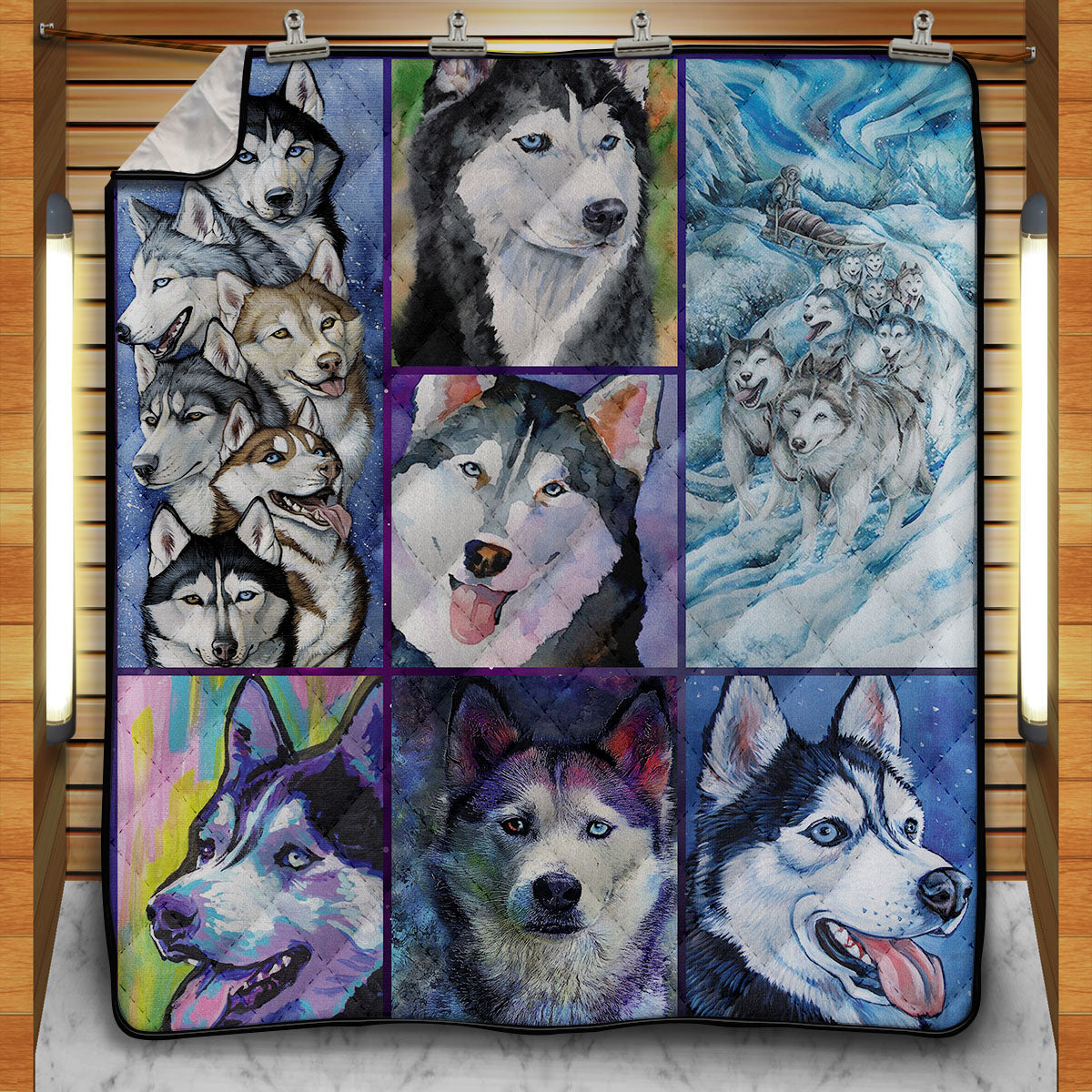 Siberian Husky Dog Lover Quilt Blanket