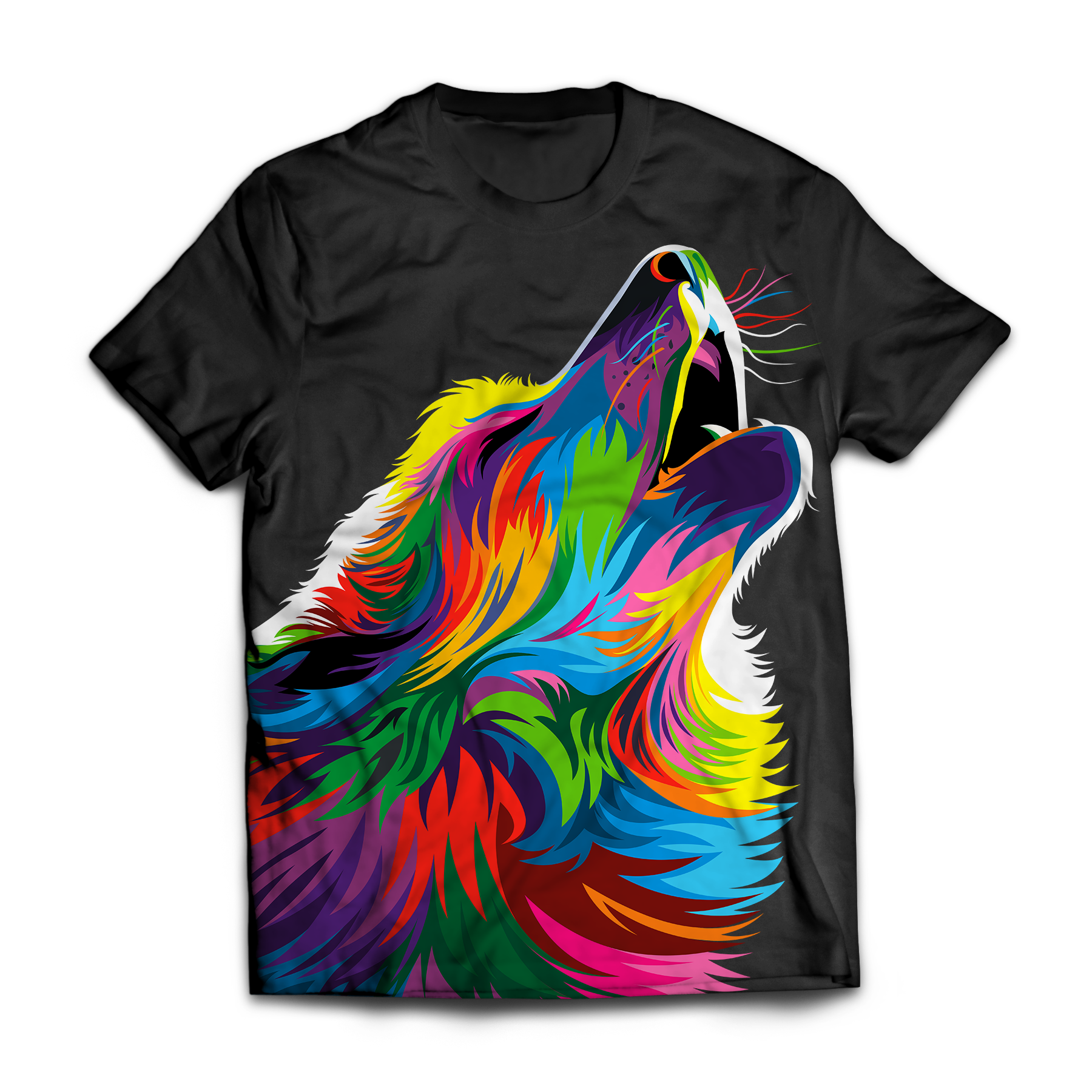 Vibrant Wolf Unisex T-Shirt M / Black