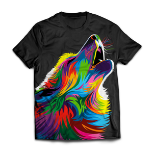 Vibrant Wolf Unisex T-Shirt M / Black
