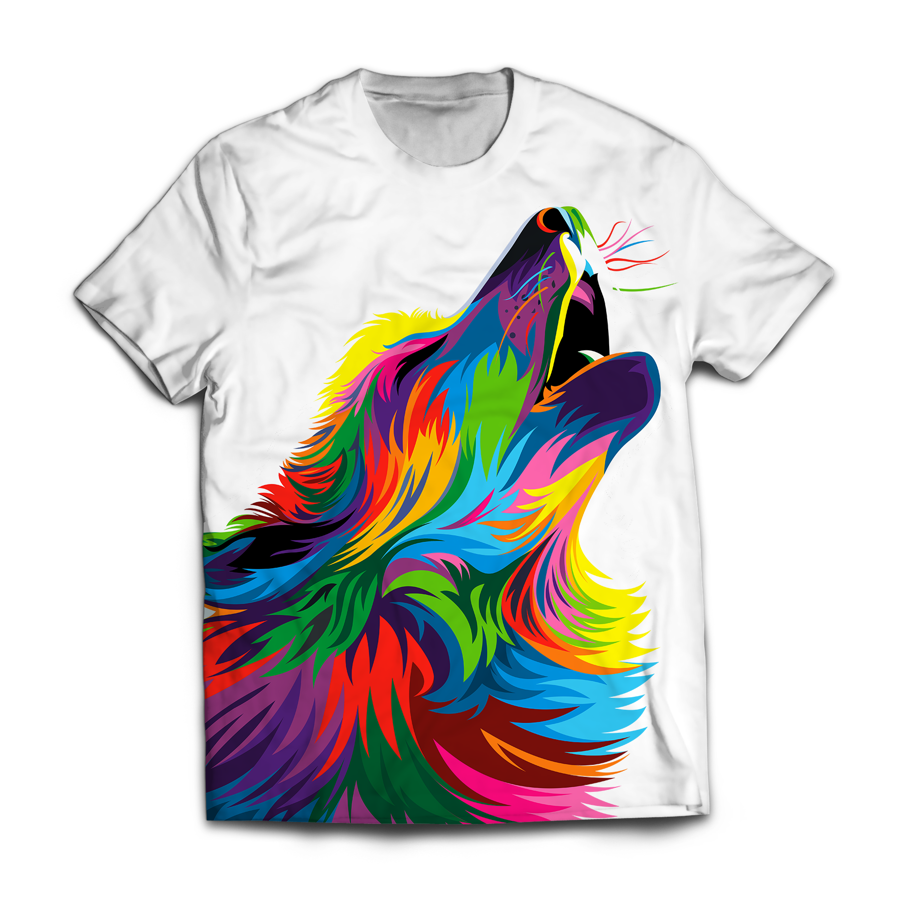 Vibrant Wolf Unisex T-Shirt M / White