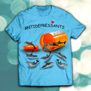 Antidepressant Dolphins Unisex T-Shirt S
