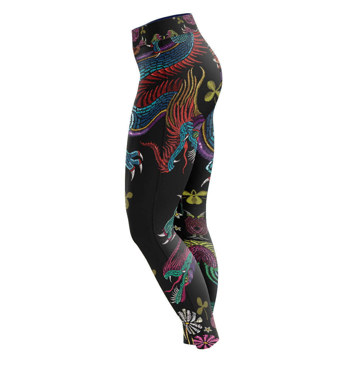 Floral Dragon Unisex Tights