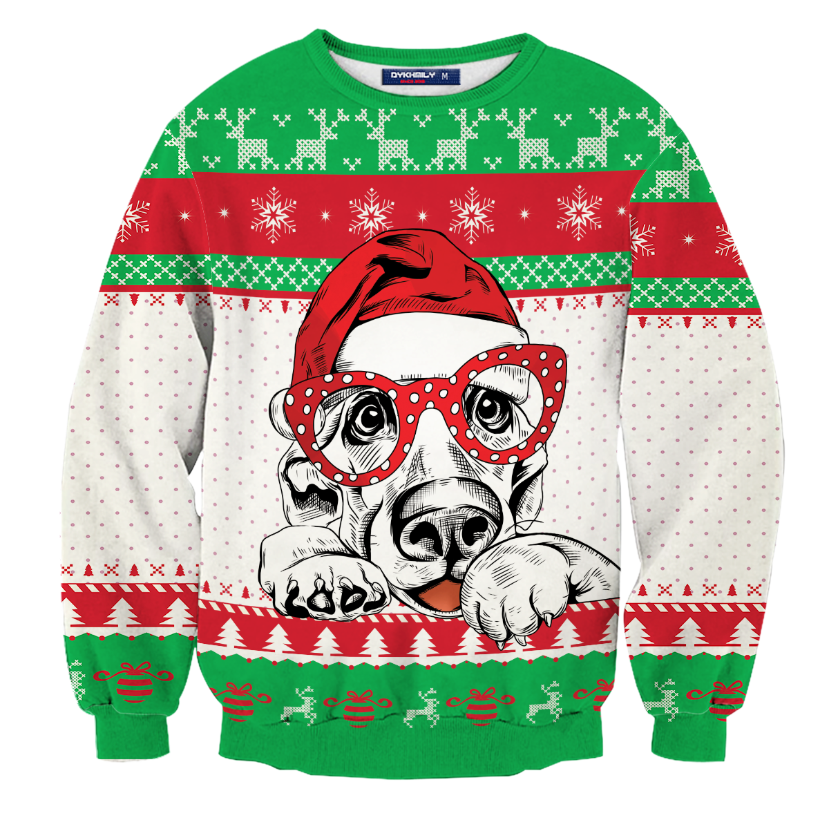 Christmas Dog Face Unisex Sweater