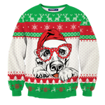Christmas Dog Face Unisex Sweater