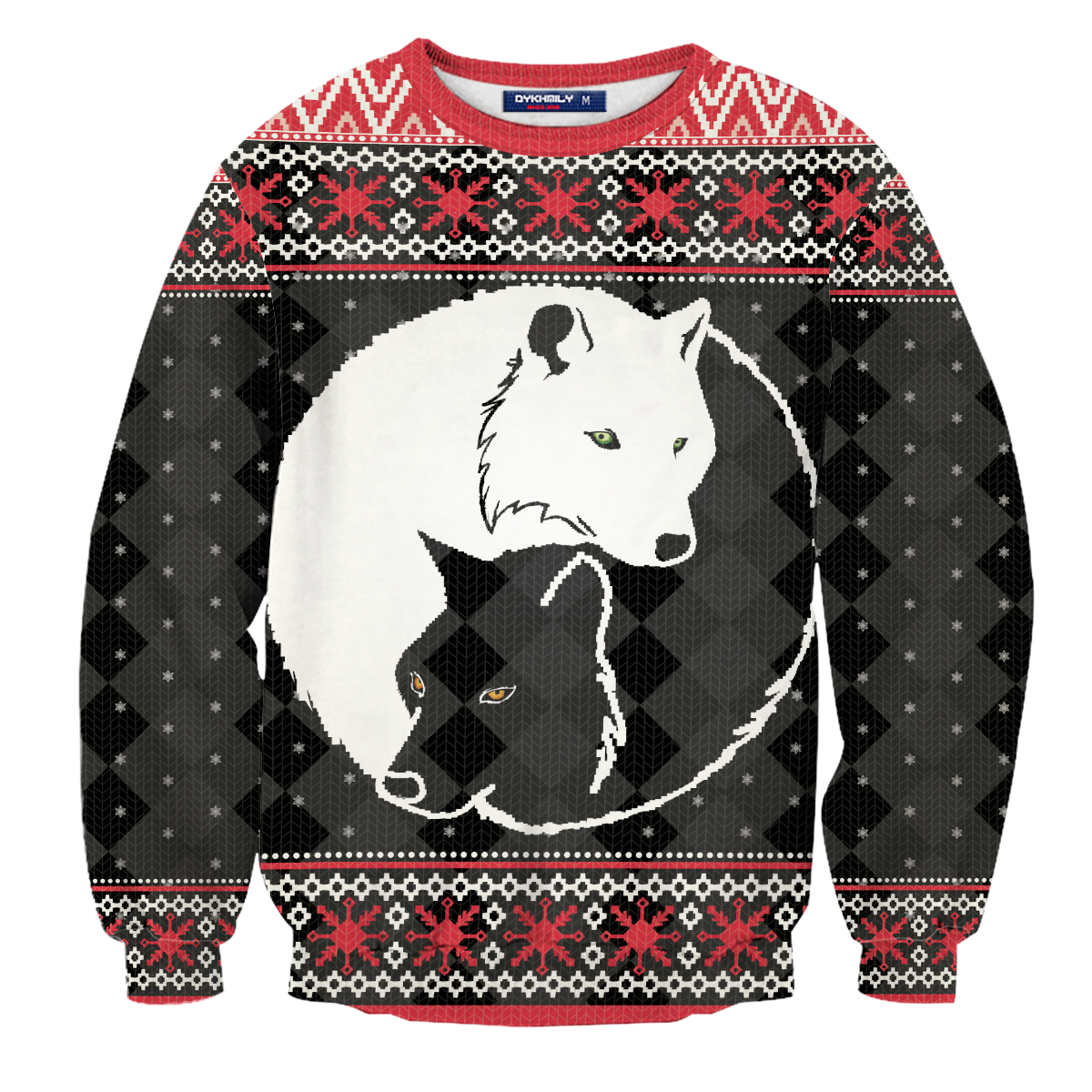 Yin Yang Holiday Wolves Unisex Sweater Sweatshirt