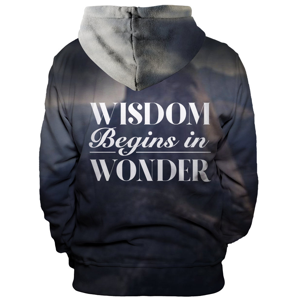 Wisdom Begins In Wonder Unisex Pullover Hoodie