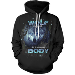 Wolf Trapped In A Human Body Unisex Pullover Hoodie