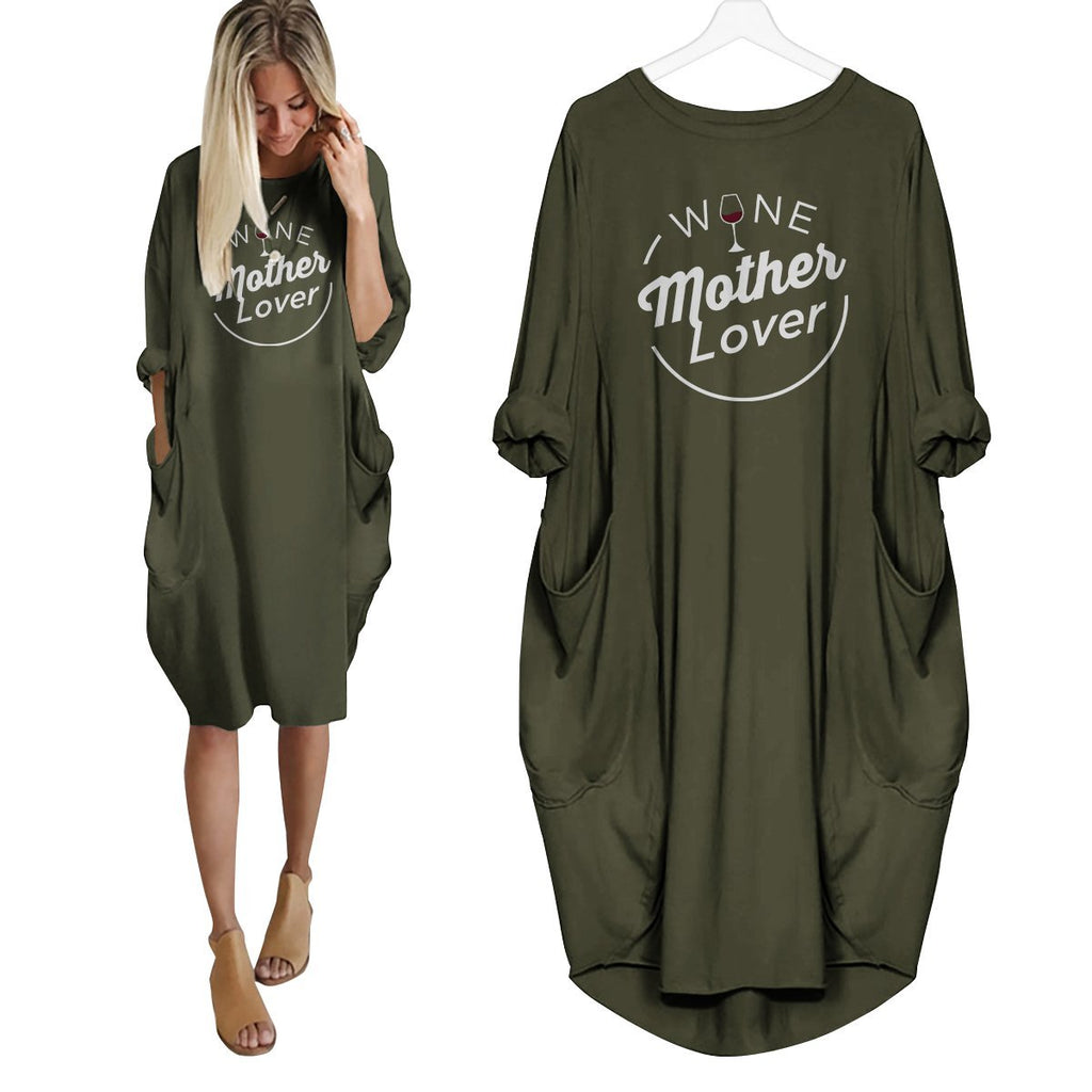 Wine Mother Lover Dress Green / S