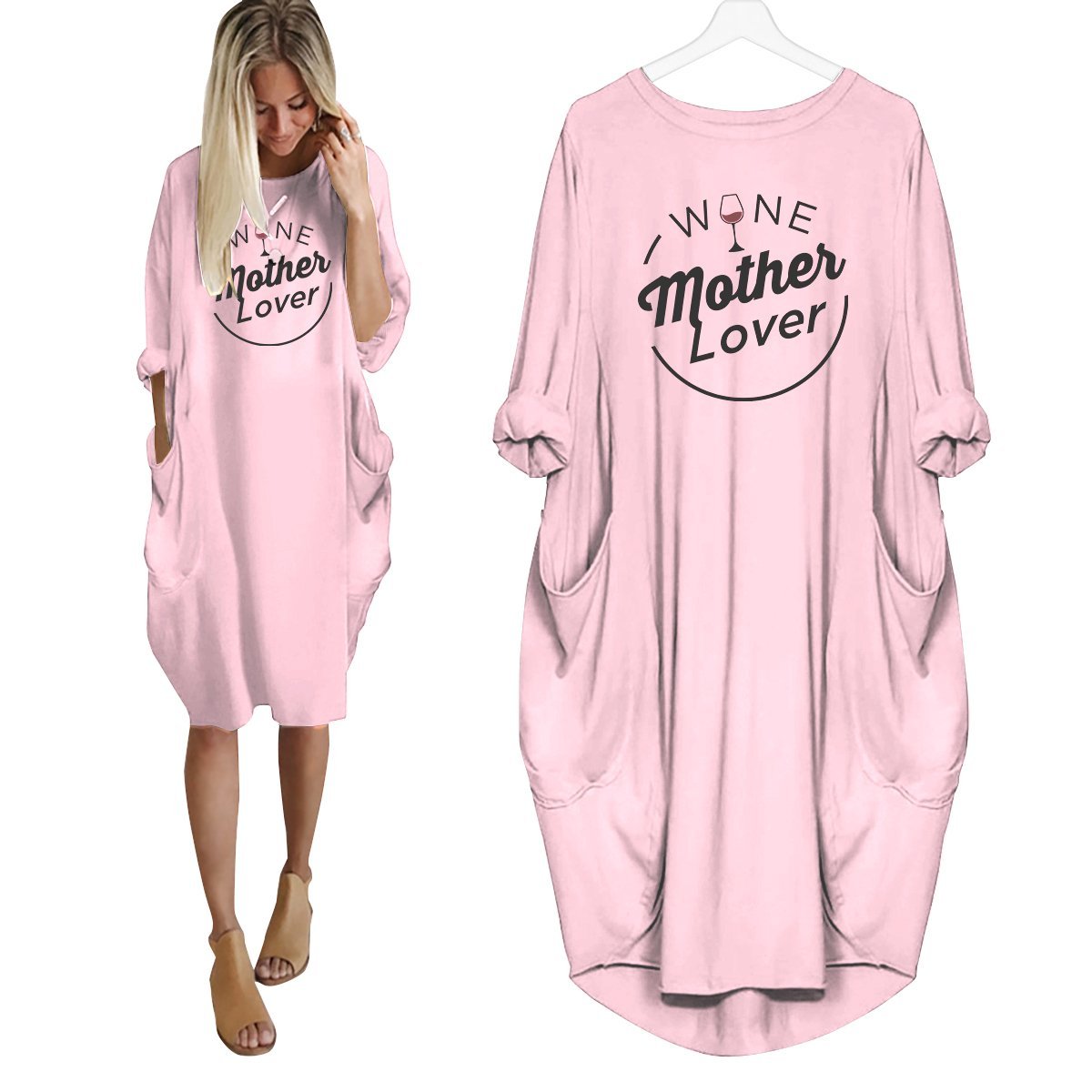 Wine Mother Lover Dress Pink / S