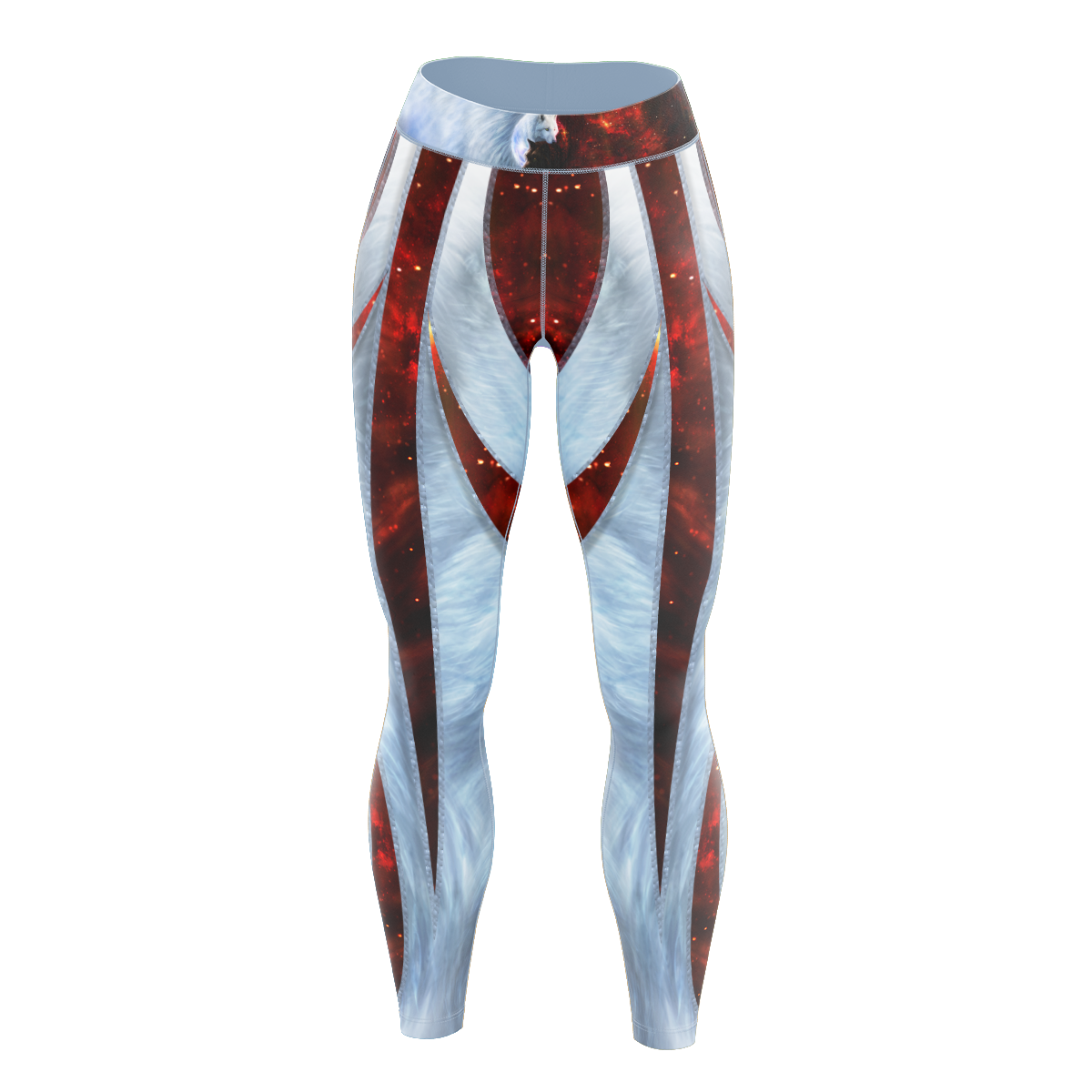 Yin Yang Fire Ice Wolves Unisex Tights - Version 1 Leggings