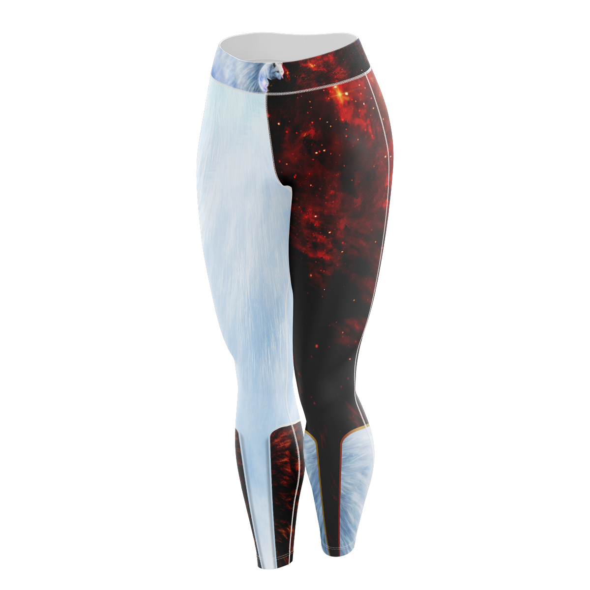Yin Yang Fire Ice Wolves Unisex Tights - Version 2 Leggings